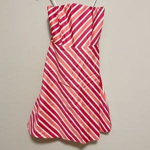 Sorbet Striped Ann Taylor Strapless Dress